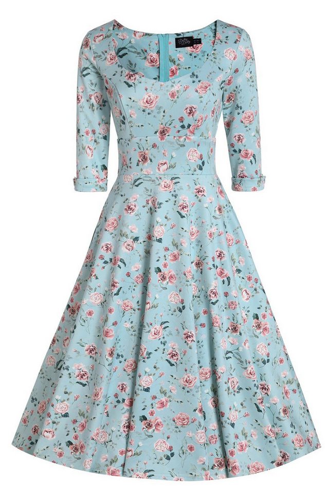 Dolly and Dotty A-Linien-Kleid Scarlette Rose Baby Blue Retro Rockabilly 50er von Dolly and Dotty
