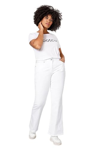 Dollywood Damen große Größen Übergrößen Plus Size Bootcut-Jeans, Stretchkomfort, 5-Pocket, mit Schlag weiß 42 200091209-42 von Dollywood