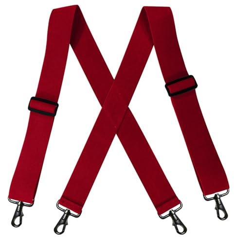 Doloise Strapazierfähige Gürtelschlaufen für Herren, 5,1 cm Hosenträger mit 4 Karabinerhaken, Rot/Ausflug, einfarbig (Getaway Solids), Einheitsgröße von Doloise