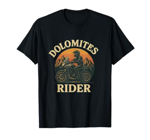 Dolomites Rider – Motorradfahrer Alpen Design Männer Crew T-Shirt von Dolomiten Chaos Rider Crew Motorrad