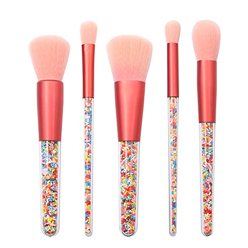 Dolovemk Buntes Make-up-Pinsel Set Niedlich mit Streuseln Weich Premium Synthetische Grundierung Gesichtspuder Rouge Lidschatten Kabuki-Pinsel Set Augenkontur Kosmetikwerkzeuge von Dolovemk