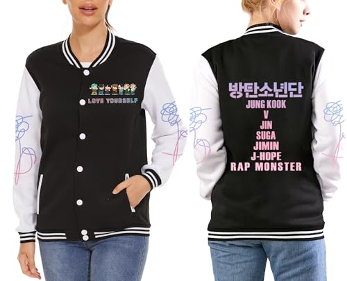Dolpind Kpop Jimin Jungkook V Suga Baseball Jacke Love Yourself Jin Rap Jhope Jacke Mantel von Dolpind