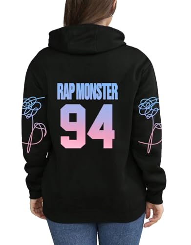 Kpop Jungkook Suga Jimin V Rap Jhope Jin Hoodie Sweatshirts Love Yourself Hoodies Sweater Merch Merchandise, Schwarz 01 Rap, 4XL von Dolpind