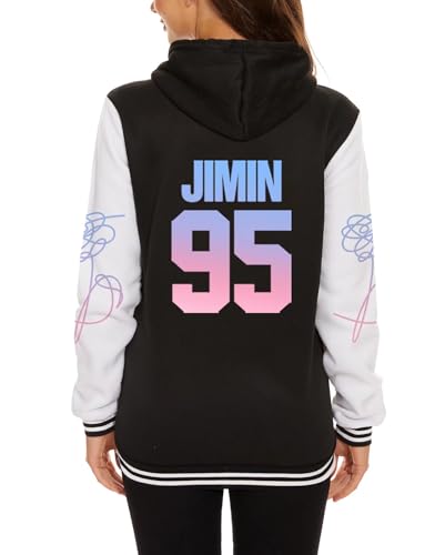 Kpop Varsity Baseballjacke Love Yourself V Jimin Suga Jungkook Hoodie Sweater, JIMIN Schwarz, XX-Large von Dolpind