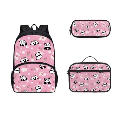 Dolyues 3-teiliges Rucksack-Set für Kinder, Schul-Büchertasche mit Lunchbox, niedliches Stifteetui, 43,2 cm, College-Tasche, panda Dolyues 3-teiliges Rucksack-Set für Kinder, Schul-Büchertasche mit Lunchbox, niedliches Stifteetui, 43,2 cm, College-Tasche, panda von Dolyues