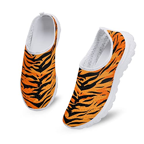 Dolyues Animal 3D Tiger Skin Muster gedruckt Damen Trainer Joggingschuhe Leichte Atmungsaktive Walking Sport Sneakers von Dolyues