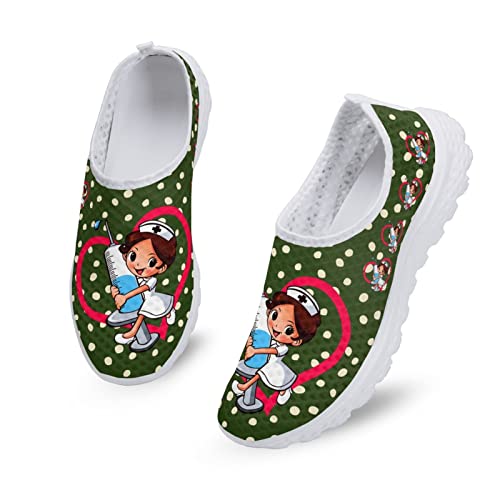 Dolyues Army Green Stillmuster Damen Mesh Athletic Slip On Schuhe Bequeme leichte atmungsaktive Wanderschuhe Dolyues Army Green Stillmuster Damen Mesh Athletic Slip On Schuhe Bequeme leichte atmungsaktive Wanderschuhe von Dolyues