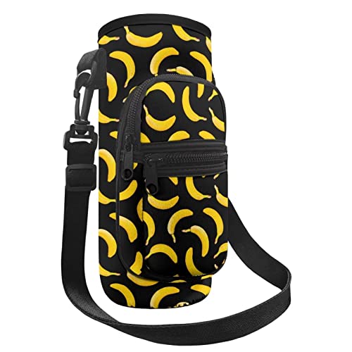 Dolyues Bananen-Flaschenhalter, Wasserflasche, Schultertasche, Tragetasche, Halter mit verstellbarem Schultergurt und 2 Taschen, universal, niedlich, für Mädchen und Jungen von Dolyues