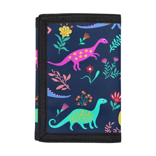 Dolyues Brieftaschen Jungen Geldbörse Kreditkarte Münzhalter Trifold Geldbörse für Teenager Kinder Kid, Cartoon Dinosaurier-blau von Dolyues