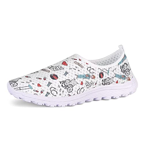 Dolyues Damen Laufschuhe, leicht, schnürbar, Größe 35 EU 45 EU, Sketch Nurse Print, 42 EU von Dolyues