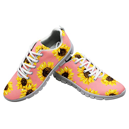 Dolyues Damen Running Sneakers Sport Sneaker Schuhe Atmungsaktiv Leichte Joggingschuh, Sonnenblumen-Design., 41.5 EU von Dolyues