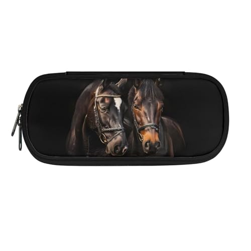 Dolyues Federmäppchen, Büro-Federmäppchen, ästhetisches Federmäppchen, Schreibwaren-Organizer, multifunktionales Federmäppchen, Pferdemuster, Taschen-Organizer von Dolyues