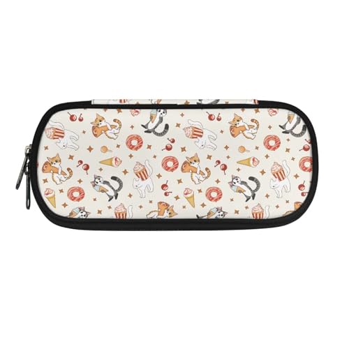 Dolyues Federmäppchen, Organizer, großes Fassungsvermögen, multifunktionales Federmäppchen mit Reißverschluss und Stiftfächern, Katzendesign, Taschen-Organizer von Dolyues