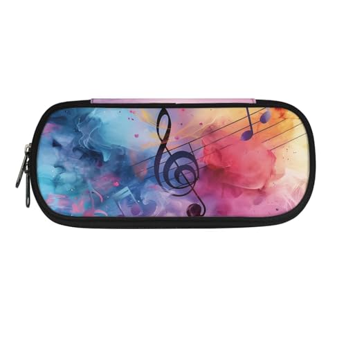 Dolyues Federmäppchen, Organizer, großes Fassungsvermögen, multifunktionales Federmäppchen mit Reißverschluss und Stiftfächern, Musiknote, Taschen-Organizer von Dolyues
