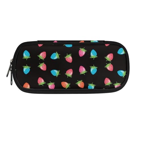 Dolyues Federmäppchen, Organizer, großes Fassungsvermögen, multifunktionales Federmäppchen mit Reißverschluss und Stiftfächern, erdbeere, Taschen-Organizer von Dolyues