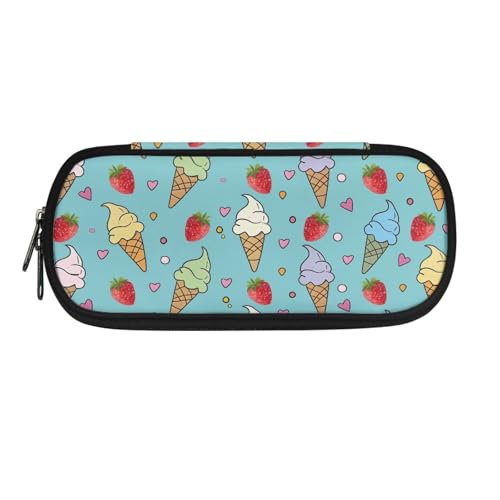 Dolyues Federmäppchen, Organizer, großes Fassungsvermögen, multifunktionales Federmäppchen mit Reißverschluss und Stiftfächern, ice cream, Taschen-Organizer von Dolyues