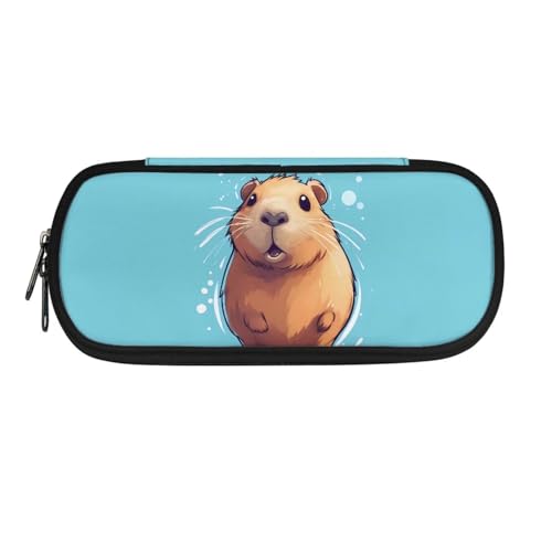 Dolyues Federmäppchen, große Kapazität, Federmäppchen für Jungen und Mädchen, Stifteetui, Tasche Halter mit Fächern, Capybara-Blau, Taschen-Organizer von Dolyues