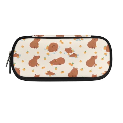 Dolyues Federmäppchen, große Kapazität, Federmäppchen für Jungen und Mädchen, Stifteetui, Tasche Halter mit Fächern, Capybara-Weiß, Taschen-Organizer von Dolyues