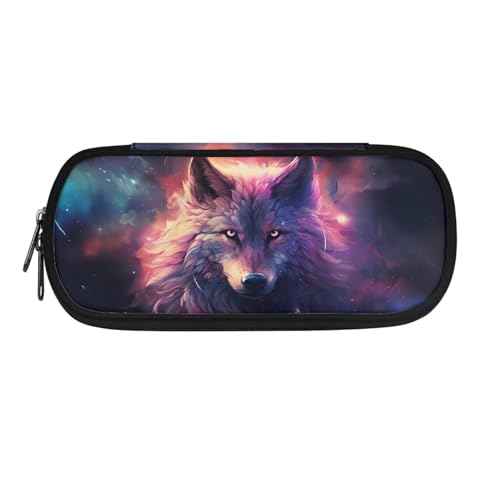 Dolyues Federmäppchen, große Kapazität, Federmäppchen für Jungen und Mädchen, Stifteetui, Tasche Halter mit Fächern, Galaxy Star Wolf, Taschen-Organizer von Dolyues