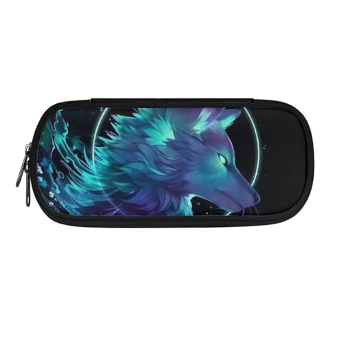 Dolyues Federmäppchen, große Kapazität, Federmäppchen für Jungen und Mädchen, Stifteetui, Tasche Halter mit Fächern, coole Wolf, Taschen-Organizer von Dolyues