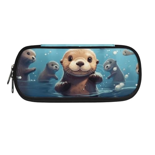 Dolyues Federmäppchen, große Kapazität, Federmäppchen für Jungen und Mädchen, Stifteetui, Tasche Halter mit Fächern, otter, Taschen-Organizer von Dolyues