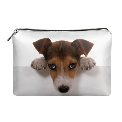 Dolyues Geldbörse für Frauen Leder Clutch Geldbörse mit Reißverschluss, Damen Clutch Geldbörse Weiche Damen Handtasche, Jack Russell Terrier Hund, Einheitsgröße von Dolyues