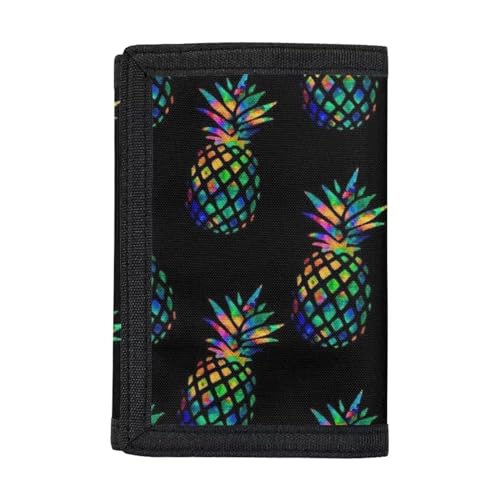 Dolyues Geldbörsen Mädchen Jungen Geldbörse Niedlich Trifold Kinder Geldbörse mit Münzfach und Kartenhalter, Ananas von Dolyues