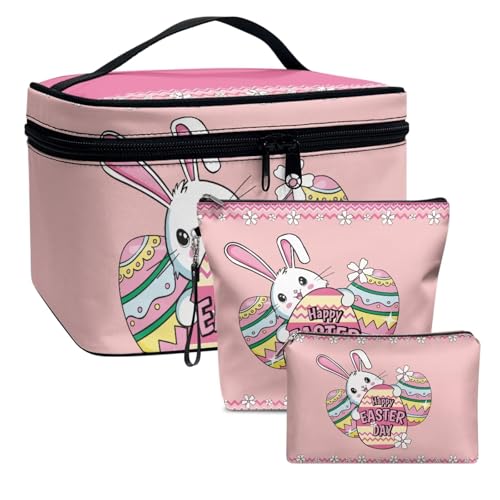 Dolyues Happy Easter Day Kosmetik Aufbewahrungstasche für Frauen Mädchen Große Kapazität Tragbare Make-up Taschen Multifunktionale Aufbewahrungstasche, Speicher Eitelkeit Fall von Dolyues