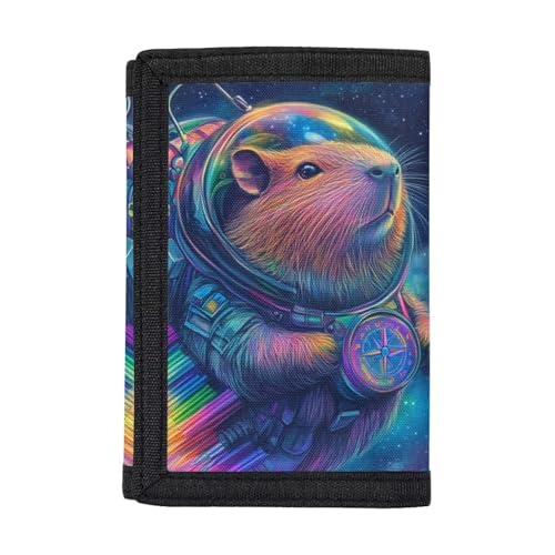 Dolyues ​Kids Wallet Capybara Series | 600D Polyester Trifold | RFID Blocking & Custom Name​, Astronaut Capybara von Dolyues