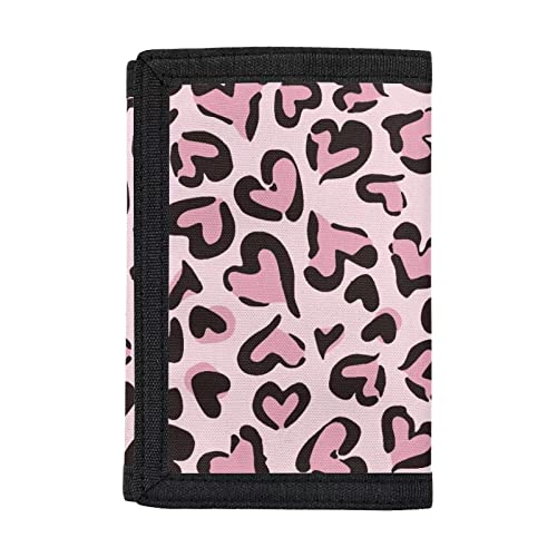 Dolyues Kinder Geldbörse, Jungen Geldbörse Münzhalter Pouch Wallets, Herren Slim Trifold Wallet, Herz Liebe Valentines-rosa von Dolyues