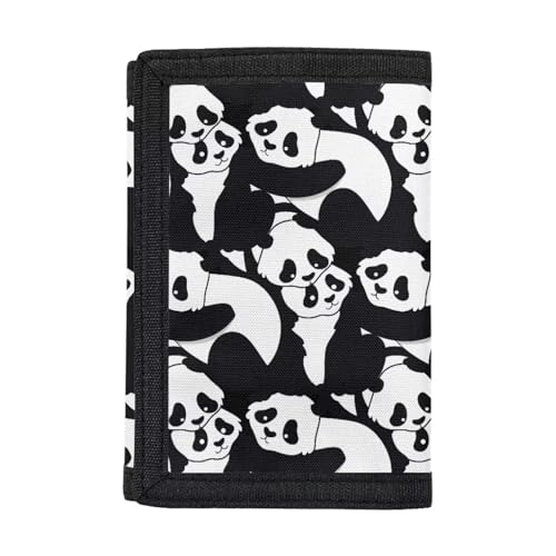 Dolyues Kinder Geldbörse, Jungen Geldbörse Münzhalter Pouch Wallets, Herren Slim Trifold Wallet, panda von Dolyues