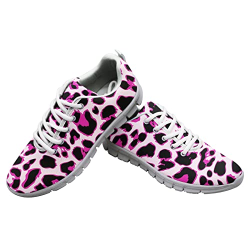 Dolyues Leopard Rosa Entwurf Drucken Laufschuhe Mode Atmungsaktiv Schnüren Sport Joggen Turnschuhe Leicht EU38 von Dolyues