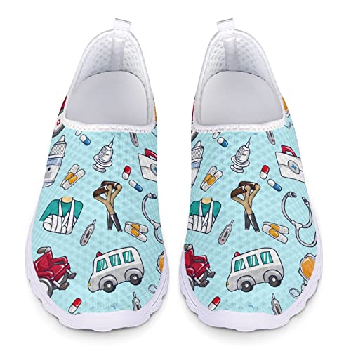 Dolyues Medizinisches Werkzeug Blaues Design Herren Schlüpfen Beiläufig Atmungsaktive Schuhe Leichte Sport Sportlich Joggen Wanderschuhe 38 EU von Dolyues