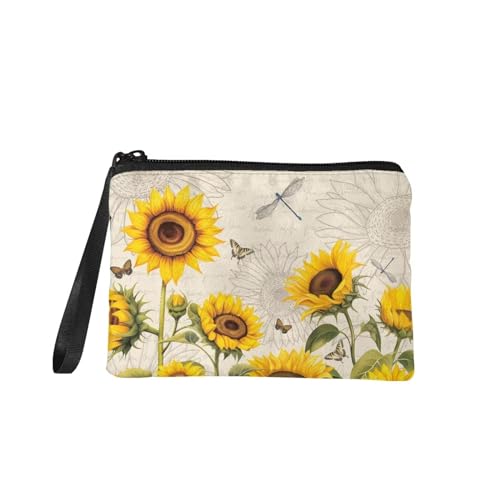 Dolyues Münzgeldbörse mit Reißverschluss, Kleingeldtasche für Damen, Reisen, kleine Kosmetiktasche, Geldbörse mit Handgelenkschlaufe, Sonnenblumen, Modern Dolyues Münzgeldbörse mit Reißverschluss, Kleingeldtasche für Damen, Reisen, kleine Kosmetiktasche, Geldbörse mit Handgelenkschlaufe, Sonnenblumen, Modern von Dolyues