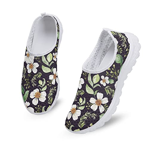 Dolyues Neuheit Damen Krankenschwester Turnschuhe – Cartoon Bär Damen Sneaker Galaxy Sugar Skull bunte Schuhe für Spaziergänge Sport Laufen, Frangipani, 39 EU von Dolyues