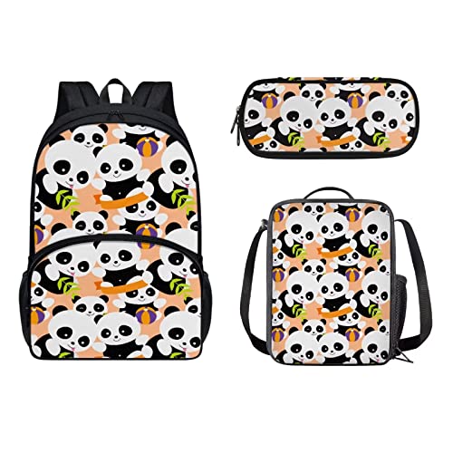 Dolyues Rucksack für Mädchen Junge Kinder Schulranzen Set Casual Wandern Daypack, Schulanfang, panda, Kinderrucksack von Dolyues