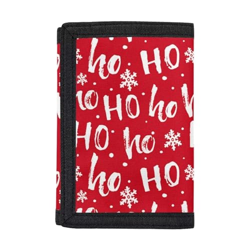 Dolyues Trifold Wallets, Kreditkartenetui Geldbörse Jungen Geldbörse Slim Folding Geldbörsen, Ho Weihnachten-rot von Dolyues