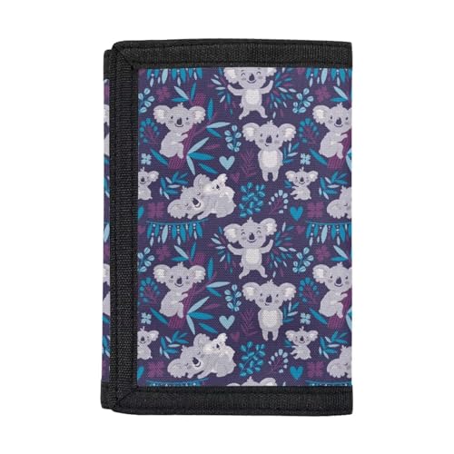 Dolyues Trifold Wallets, Kreditkartenetui Geldbörse Jungen Geldbörse Slim Folding Geldbörsen, Koala-lila von Dolyues