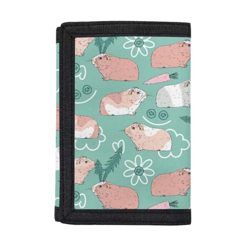 Dolyues Trifold Wallets, Kreditkartenetui Geldbörse Jungen Geldbörse Slim Folding Geldbörsen, Meerschweinchen von Dolyues