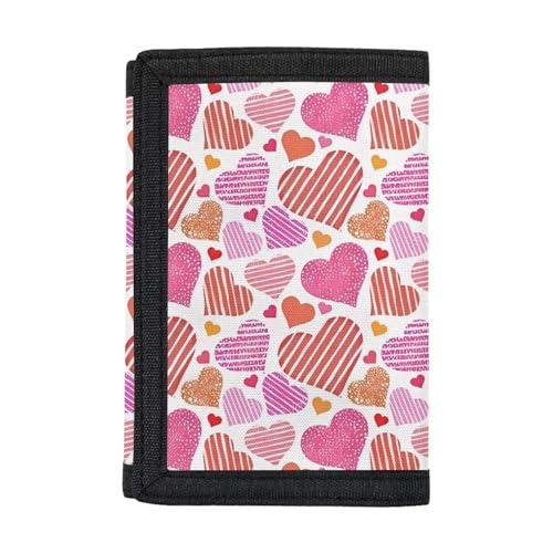 Dolyues Trifold Wallets, Kreditkartenetui Geldbörse Jungen Geldbörse Slim Folding Geldbörsen, Valentines Love Heart von Dolyues