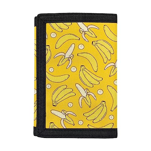 Dolyues Trifold Wallets, Kreditkartenetui Geldbörse Jungen Geldbörse Slim Folding Geldbörsen, Yellow Banana von Dolyues