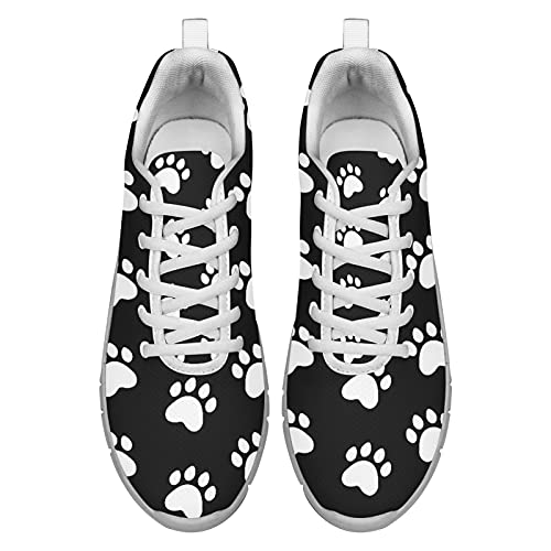 Dolyues Weißes Hundepfotenmuster Laufschuhe für Damen Outdoor-Sportarten Turnschuhe zum Schnüren Schwarz Druckdesign 40 EU Dolyues Weißes Hundepfotenmuster Laufschuhe für Damen Outdoor-Sportarten Turnschuhe zum Schnüren Schwarz Druckdesign 40 EU von Dolyues