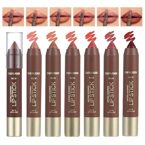 Domality 6Pcs Matte Lip Liner Crayon Pencils Set, Waterproof Velvet Long-Lasting Lip Colors Make-up Kit, Nourishing Lips Pencil Liner und Lippenstift Set für Frauen und Mädchen von Domality