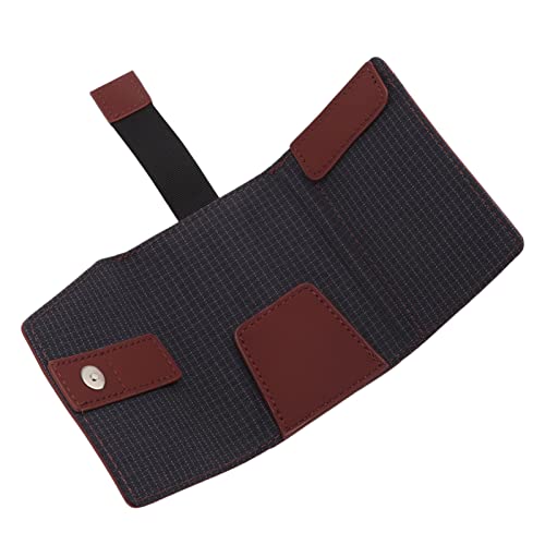 Domary Minimalistische Lederkartenhalter Brieftasche Schlanker Tragbarer Multi -Funktions -Geldbörse für Männer Frauen (Bräunlich rot) von Domary