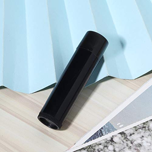 Mini Leerer Lippenstiftrohr DIY Black Round Lip Balm Container 100pcs für Lippenstiftprobe Machen Outdoor -Reisen von Domary