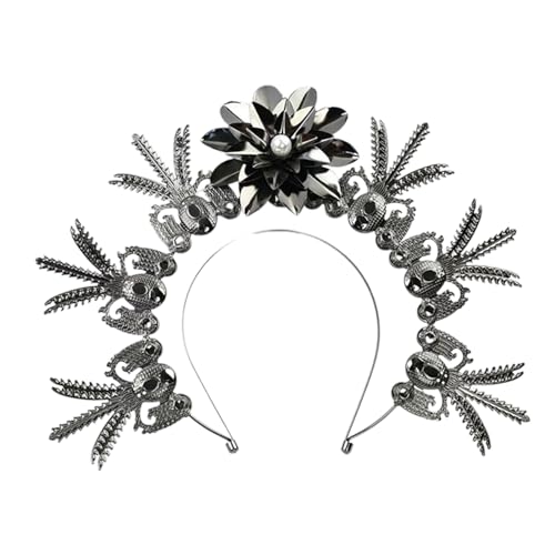 Barockes Halo-Stirnband, barockes Gothic-Kristall-Kopfstück, Damen, Jungfrau-Tiaras, Kopfbedeckung, Hochzeitsfeiern, Haar-Accessoire, Stirnband für Mädchen von Domasvmd