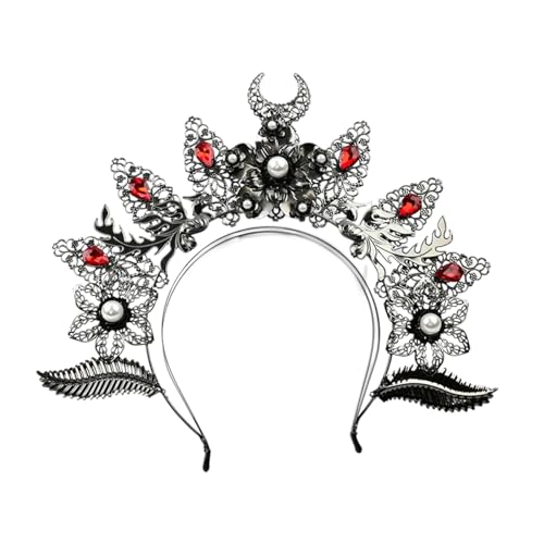 Barockes Halo-Stirnband, barockes Gothic-Kristall-Kopfstück, Damen, Jungfrau-Tiaras, Kopfbedeckung, Hochzeitsfeiern, Haar-Accessoire, Stirnband für Mädchen von Domasvmd