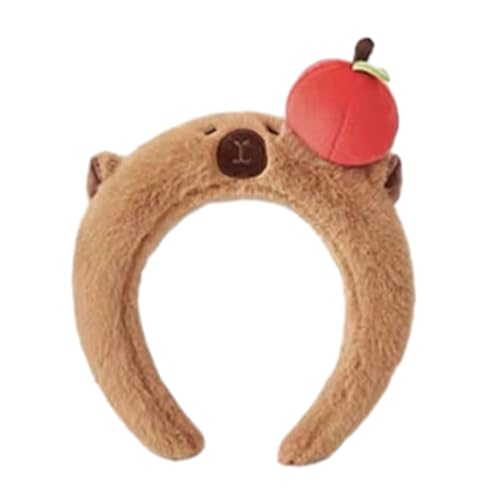 Cartoon-Stirnband, Capybara-Haarband, Haarschmuck, stilvolle Kopfbedeckung, Kopfschmuck, Haarreif, Plüschmaterial für Damen, Capybara-Haar-Accessoire von Domasvmd