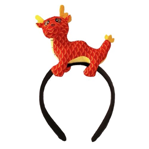 Chinesisches Neujahrs-Maskottchen, Drachen-Stirnband, Plüsch-Kopfbedeckung, Haarreif, Cartoon-Tier-Haarband, Foto-Requisiten, Haarschmuck, Plüsch-Kopfbedeckung von Domasvmd