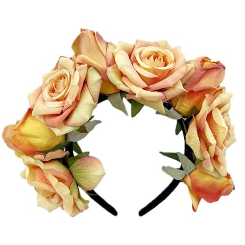 Domasvmd Elegantes Haarband in Blumenform, Bohemian-Stil, für Mädchen, Trendmodell, Show, Auftritte, Hochzeit, Party, Schmuck, Blumen-Haarbänder für Damen, Blumen-Stirnband für Mädchen, von Domasvmd